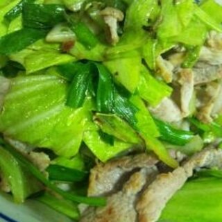 豚肉の緑色の野菜炒め